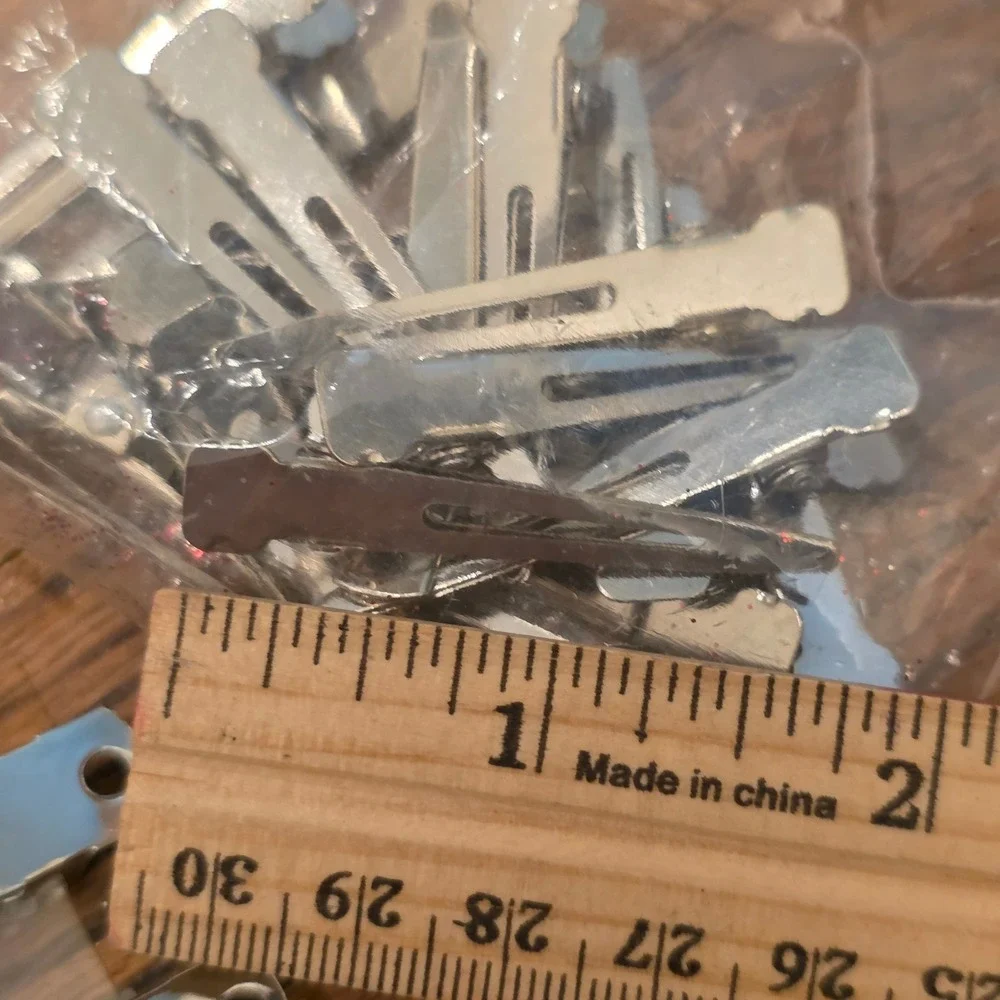 Lot of Hair Barrette Bases Alligator Clips and Plastic Rings for DIY Crafts Bows